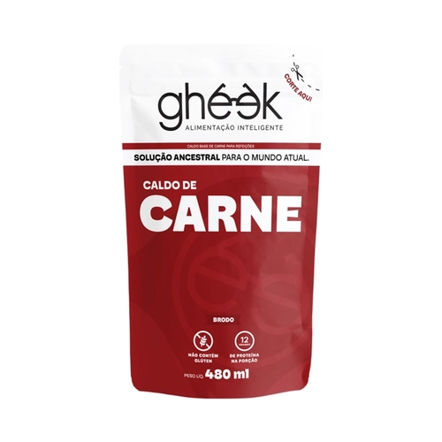 Brodo Carne Gheek Pouche - 480ml - Caldo de Ossos