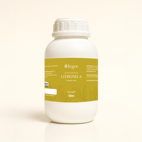Óleo essencial de Citronela (Cymbopogon nardus) ORGÂNICO - 500mL