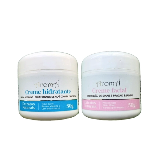 Kit Facial Creme Hidratante Rápida Absorção + Antissinais Aromá