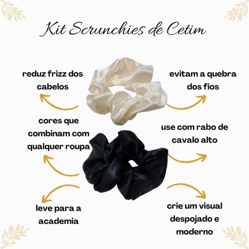 Kit com 2 Scrunchies de Cetim (Xuxinhas de Cabelo) Aromá