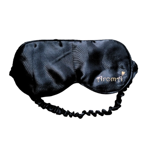 Máscara para Dormir de Cetim Preto Aromá – Momento de Relaxar