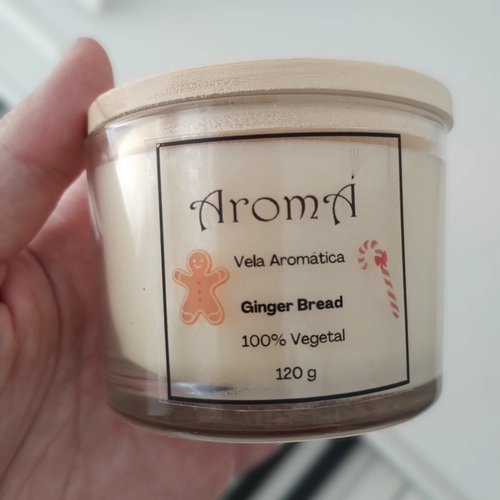 Vela Aromática Perfumada Ginger Bread Aromá 120g - Especial de Natal