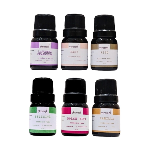 Kit 6 Essências Aromáticas Puras 10ml cada Aromá + Caixinha