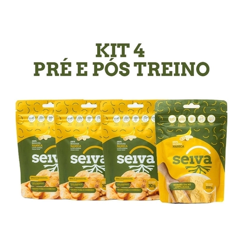 Kit Seiva | 1 Pó de Banana Nanica + 3 Snacks Nanica