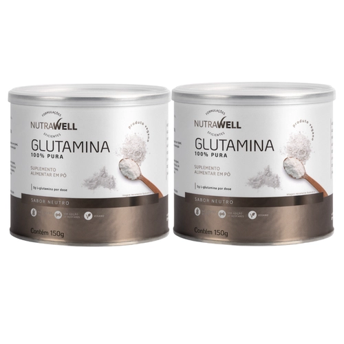 Kit 2x Glutamina Pura 150g Em Pó Nutrawell