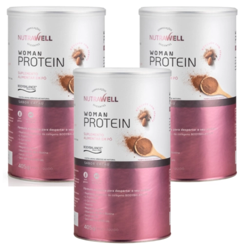 Kit 3x Proteína De Colágeno, Nutrawell Woman Protein 405g
