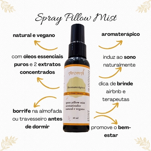Kit Zen Aromá : Pillow Mist + Incensário + 10 Incensos Naturais