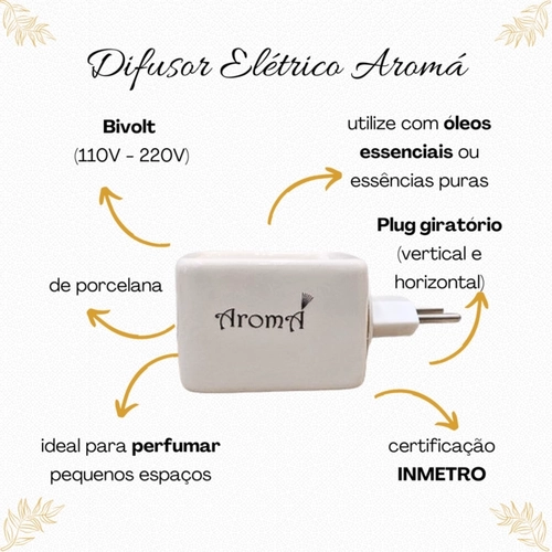 Kit 3 Essências Aromáticas Puras + Difusor Elétrico Aromá