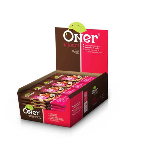 Barra De Castanhas E Cranberry Oner - 12 Unidades De 27 G