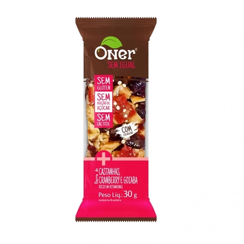 Barra De Castanhas E Cranberry Oner - 12 Unidades De 27 G