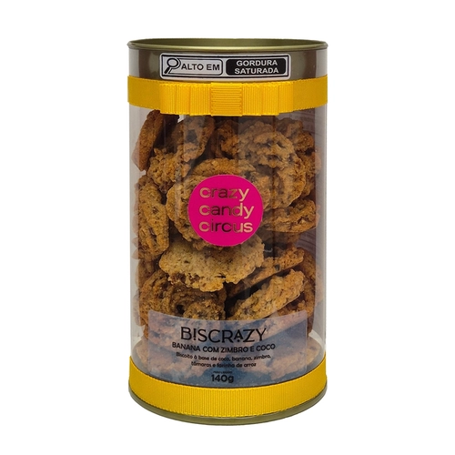 Biscoito Doce Biscrazy Banana com Zimbro e Coco 140g