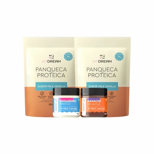 Kit Paolla Figueiredo (2un Panqueca Milk Vanilla, 1un Ganache de Avelã e 1un Brigadeiro Branco)