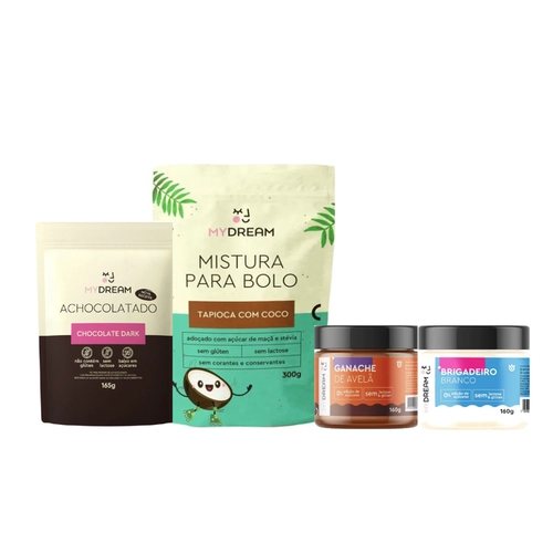 Kit Páscoa Gourmet MyDream  (ganache de avelã + brigadeiro branco + achocolatado + mistura tapioca)