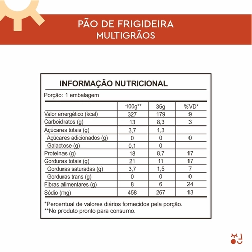 Pão de Frigideira Multigrãos  - Sachê Dose Única